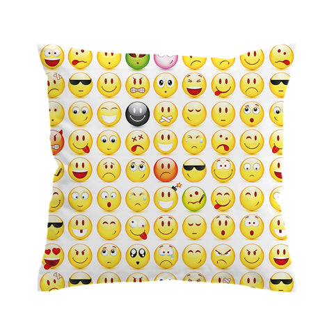 BeddingOutlet Emoji Cushion Cover  Pillow Case for Kids Throw Cover Smiley Faces Decorative Pillow Cover