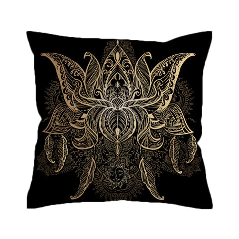 BeddingOutlet Lotus Cushion Cover Flower Bohemian Pillow Case Sun Print Boho Throw Cover Floral Pillow Cover For Bed Home Decor