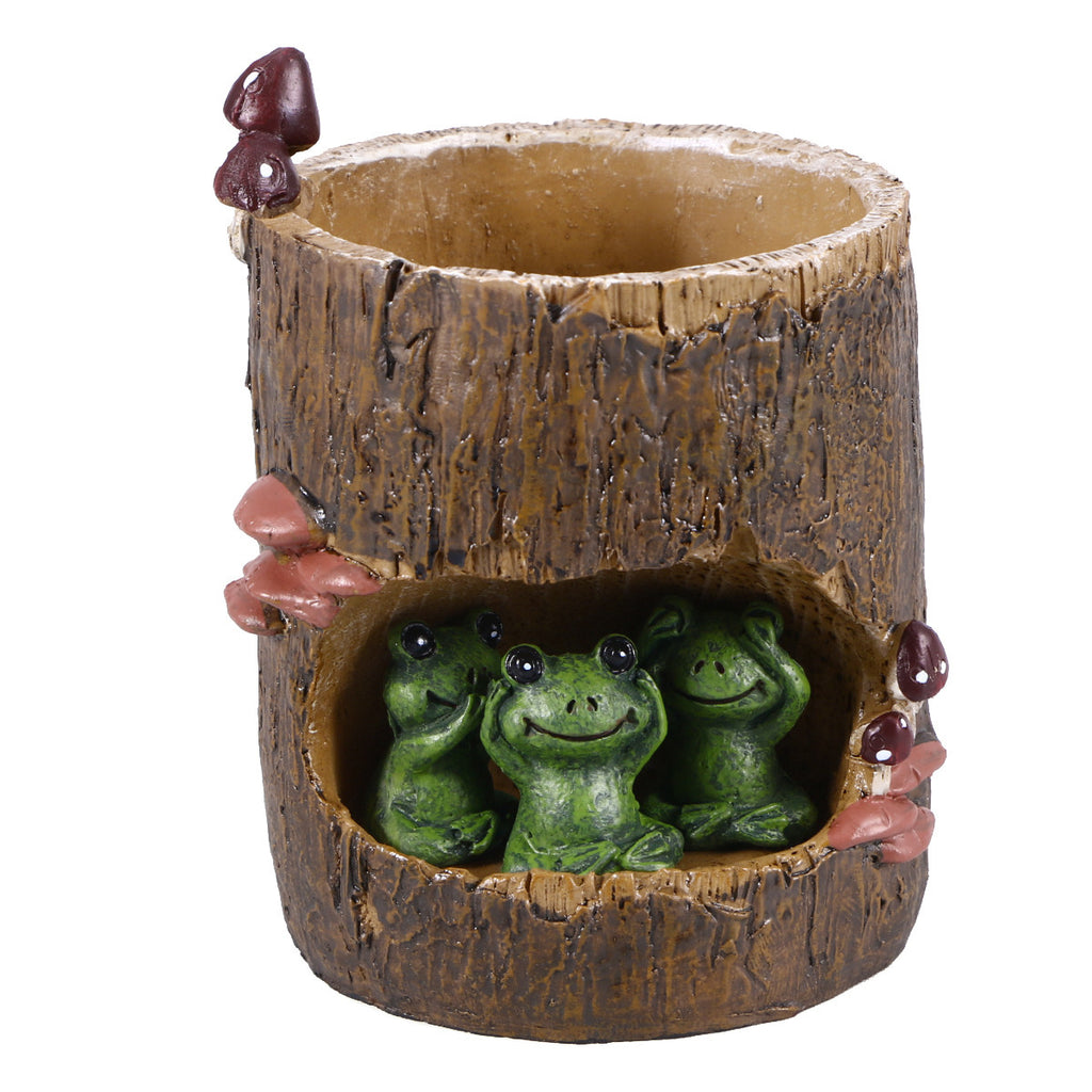 Cute Green Frog Flower Sedum Succulent Pot Planter Bonsai Trough Box Plant Bed Office Home Garden Pot Decor