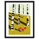 Fox In Birchland Art Print
