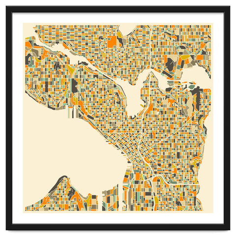 Seattle Map Art Print