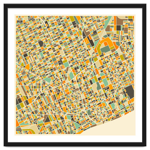 Detroit Map Art Print