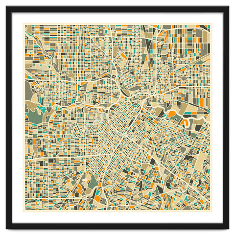 Houston Map Framed Artwork