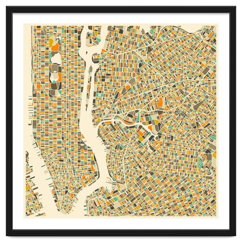 New York Map Framed Artwork