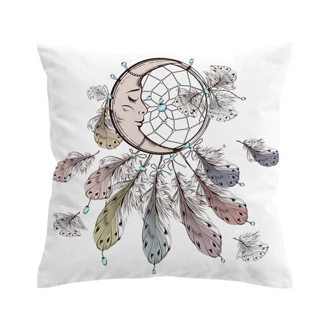 BeddingOutlet Moon Dreamcatcher Cushion Cover Pillowcase for Sofa Bed Throw Cover Feather Bohemian Decorative Pillow Cover