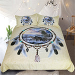 BeddingOutlet Dreamcatcher Bedding Set 3D Wolf Printed Duvet Cover Wolves Bedclothes Feathers Tribal Home Textiles