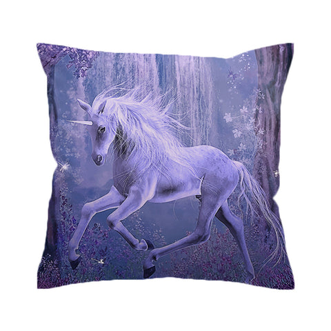 BeddingOutlet Unicorn Cushion Cover  Pillow Case Floral Scenic Throw Cover Decorative Pillow Cover
