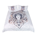 BeddingOutlet Wolf Bedding Set Fox Owl Duvet Cover Set Queen Woman Home Textiles 3-Piece Wild Animal Printed Vintage Bedclothes