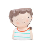 Curly juvenile flower pot New resin more flower pot cartoon garland little Boy desktop decorations potted ornaments