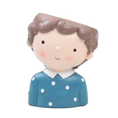 Curly juvenile flower pot New resin more flower pot cartoon garland little Boy desktop decorations potted ornaments