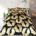 BeddingOutlet Black and Gold Love Bedding Set 3 Piece Home Modern Chic Duvet Cover Set Luxury and Romantic Couples Lips Bedclothes King