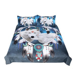 BeddingOutlet Wolves Couple Bedding Set Native American Wolf Duvet Cover Tribal Animal Galaxy Bed Set Heart Dreamcatcher Bedspread