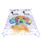 BeddingOutlet Dachshund Bedding Set Kids Cartoon Bed Cover Set Watercolor Pet Dog Duvet Cover Animal Colorful Bedclothes 3-Piece