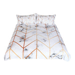 BeddingOutlet Marble Texture Bedding Set Black White Golden Duvet Cover Set 3-Piece Stylish Bed Cover Nature Inspired Bedclothes