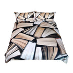 BeddingOutlet Books Pile Bedding Set Vivid 3D Printed Duvet Cover Queen Sleep in the Knowledge Bedclothes for Reader Home Textiles