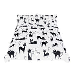 BeddingOutlet Cartoon Bedding Set for Kids Animal Single Bed Set Cute Cats Print Duvet Cover Black and White Home Bedclothes