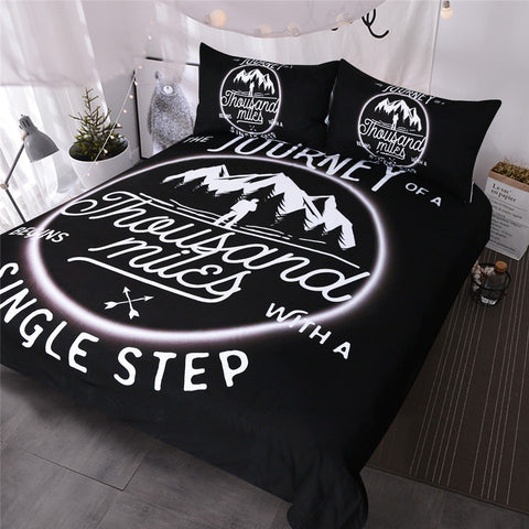 BeddingOutlet Rock Climber Abstract Bedding Set 3 Piece Black and White Duvet Covers with Quotes Extreme Sports Home Textiles