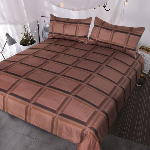 BeddingOutlet Chocolate Bar Bedding 3 Piece Super Soft Funny Bed Sets 3d Realistic Giant Chocolate Duvet Cover for Boys Girls