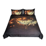 BeddingOutlet Golden Whale Bedding Set Queen Luxurious Duvet Cover Cartoon Animal Bedclothes Adults Shining Home Textiles 3pcs