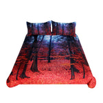 BeddingOutlet Natural Maple Forest Bedding Set 3 Piece Rustic Fall Autumn Tree Duvet Cover Red and Black Woodland Leaves Bed Set