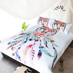 BeddingOutlet Bedding Set Buffalo Skull with Feathers Bed Cover Dreamcatcher Southwestern Boho Chic Colorful Tribal Duvet Cover