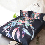 BeddingOutlet Bedding Set Buffalo Skull with Feathers Bed Cover Dreamcatcher Southwestern Boho Chic Colorful Tribal Duvet Cover