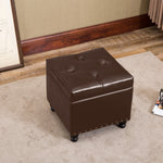 Circlelink Upholstered Tufted Square Shape Storage Ottoman
