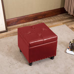 Circlelink Upholstered Tufted Square Shape Storage Ottoman