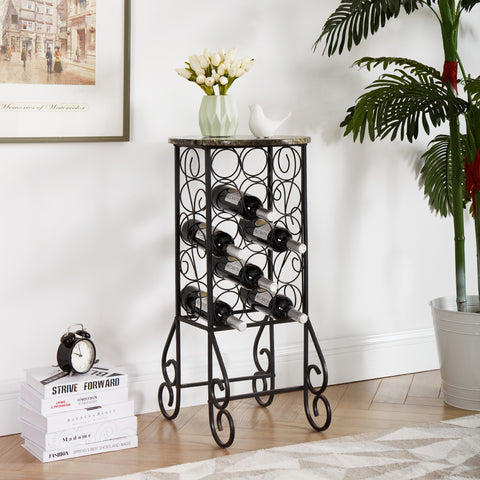 Circlelink Metal Free Standing Wine Rack, Black