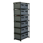12 Drawers Storage Shelf Chest Unit Storage Cabinet Closet Organizer Rack with 6 Durable Metal Wire Shelves