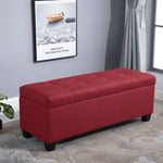 Circlelink Rectangular Ottoman Storage Tufted Bench Lift Top Trunk Light Gray