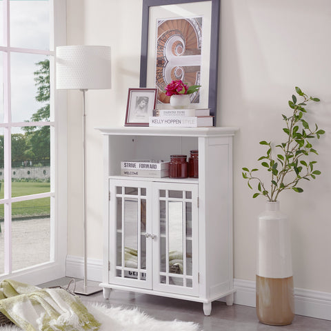 Circlelink Floor Storage Cabinet Living/Bathroom Item Organizer, White Finish
