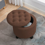Circlelink Upholstered Tufted Round Shape Storage Ottoman