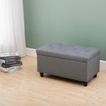 Circlelink Rectangular Storage Bench Chest Tufted Cushion Top Nail-Head Trim