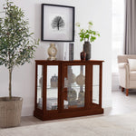 Circlelink Curio Cabinets with Mirrored Back Wall and Glass on Three Side