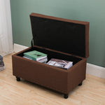 Circlelink Rectangular Storage Bench Chest Tufted Cushion Top Nail-Head Trim