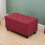 Circlelink Rectangular Storage Bench Chest Tufted Cushion Top Nail-Head Trim