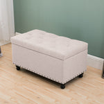Circlelink Rectangular Storage Bench Chest Tufted Cushion Top Nail-Head Trim