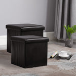 Circlelink Square Foldable Storage Ottoman and Footrest Set of 2