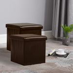 Circlelink Square Foldable Storage Ottoman and Footrest Set of 2