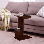Circlelink Wood Magazine End Table for Home Office, Walnut Finish