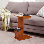 Circlelink Wood Magazine End Table for Home Office, Walnut Finish